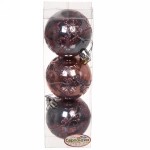 Новогодние шары 6 см (набор 3 шт) «Ажур», розовое золото/графит