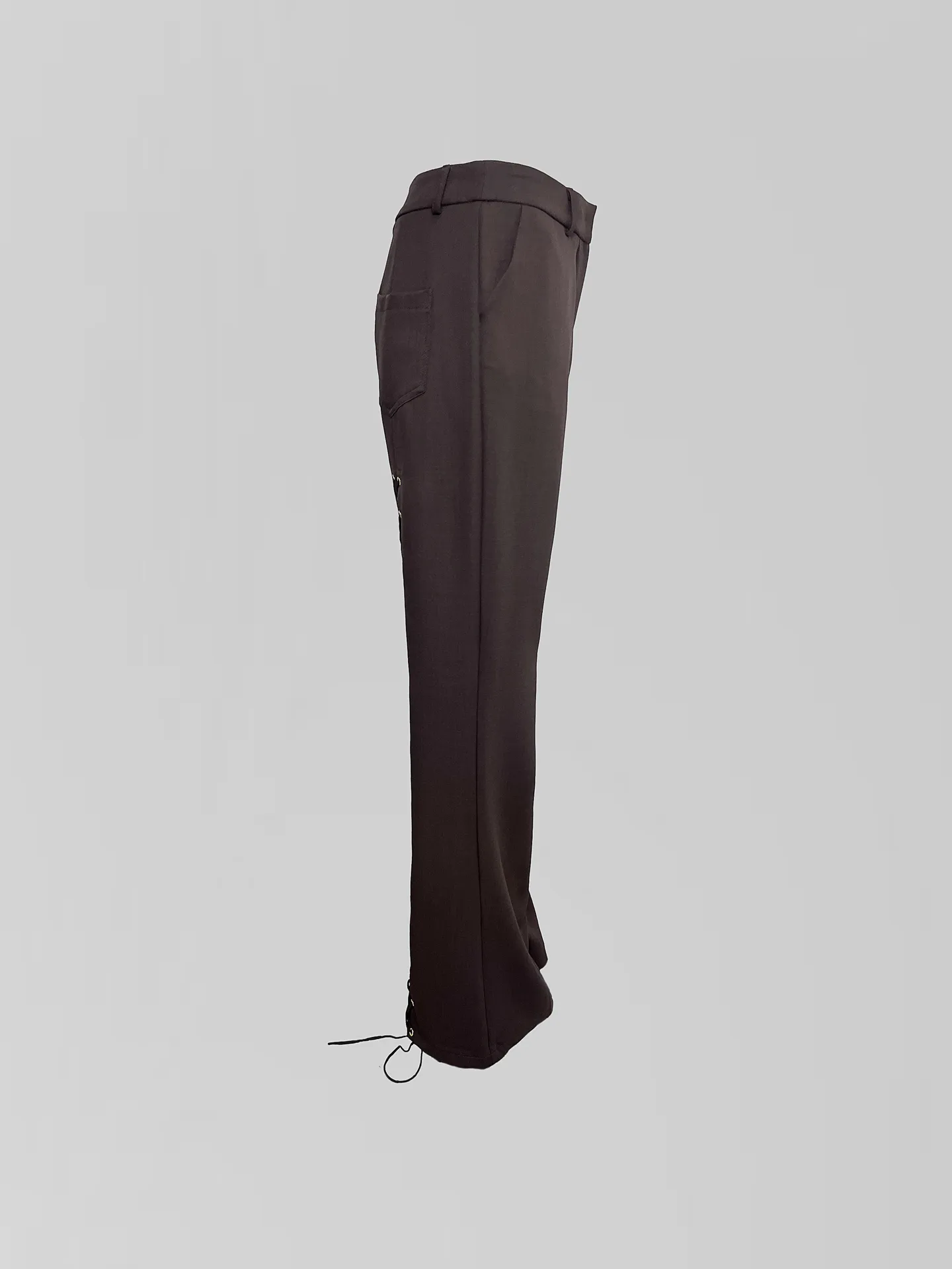 Костюм 1709 однотонный из пиджака и брюк со шнуровкой