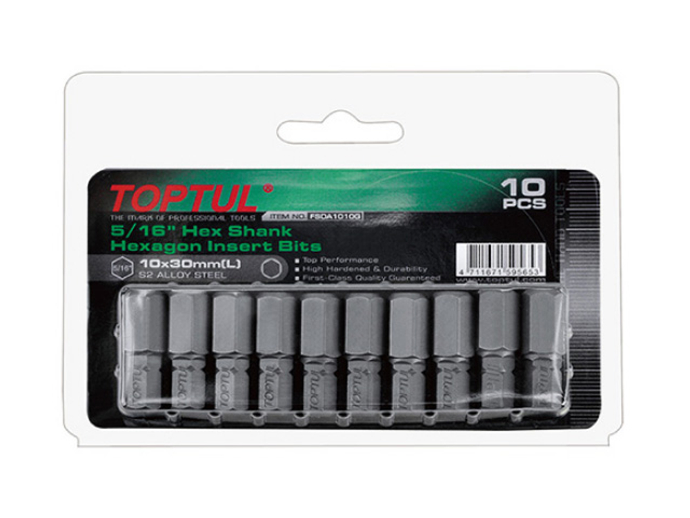 Насадка шестигранник 3мм 5/16" 10шт блистер TOPTUL (FSDA1003G)