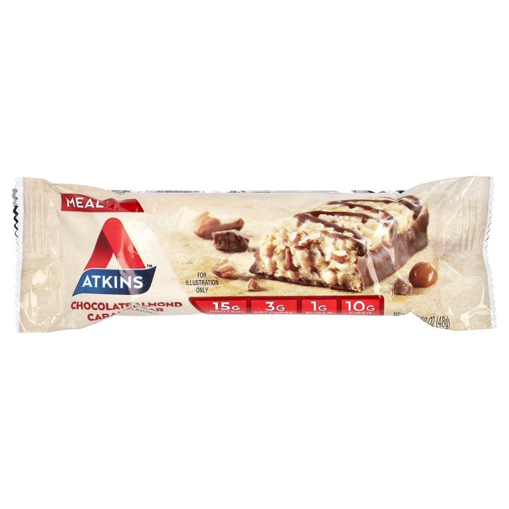 Atkins, протеиновый батончик, шоколад, миндаль и карамель, 5 шт. по 48 г (1,69 унции)