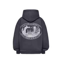 Худи Called a Garment Stamp Heavy Cotton Zip Hoodie "Charcoal Blue"