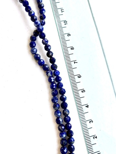 0395-л Лазурит шар огранка 4мм, нить 38см