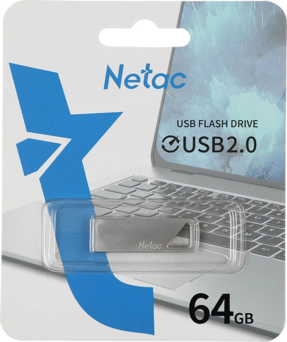 Флэш накопитель Netac U326 USB 64 Гб (silver)