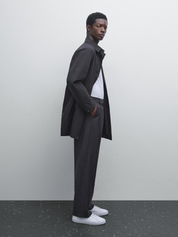 Massimo Dutti Брюки-джоггеры из шерстяной смеси, темно-синий