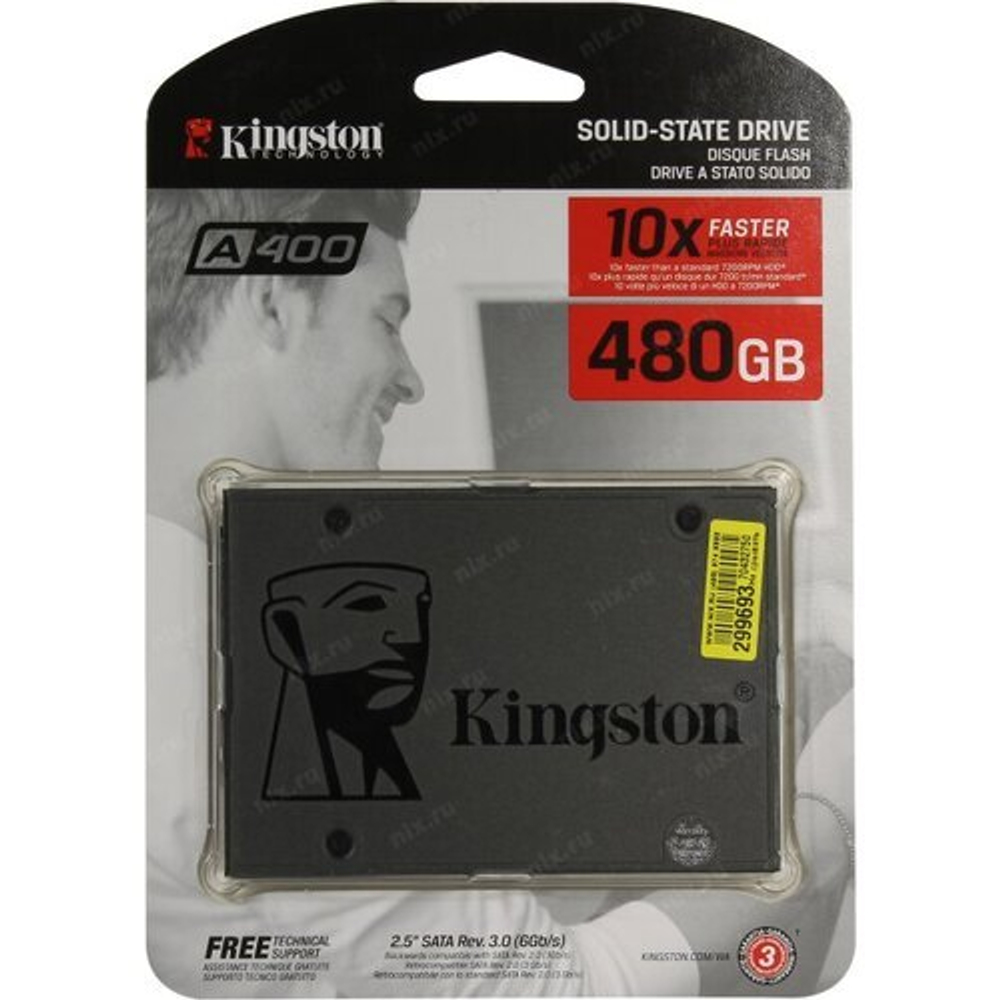 SSD 480 Gb SATA 6Gb/s Kingston A400 &lt;SA400S37/480G(IN)&gt;  (RTL)  2.5" TLC