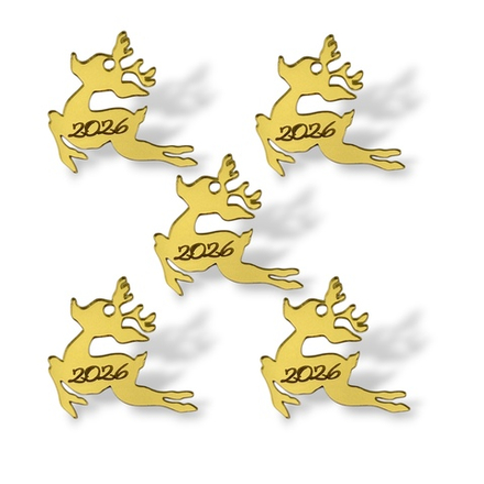 Топпер Бирка Олененок 2026 №2 4см 5шт акрил