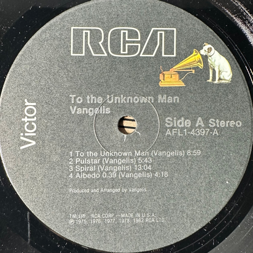 Vangelis ‎– To The Unknown Man (США 1982г.)