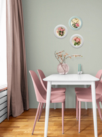 Картина на натуральном холсте в круглой деревянной раме "Цветы прованса", диаметр 27 см