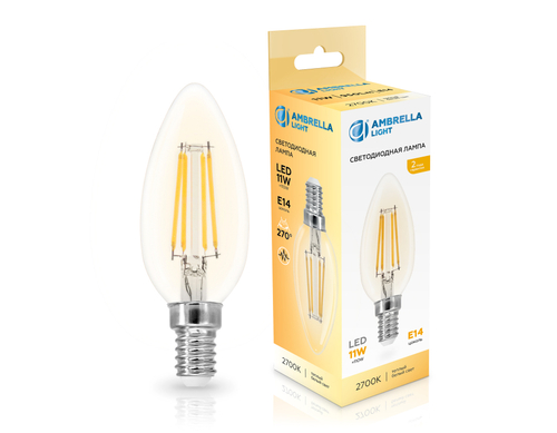 Лампа светодиодная Filament 351113 LED C35 11W E14 2700K 220-240V