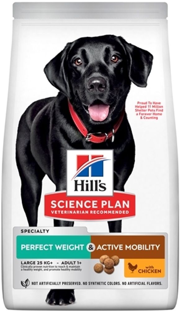 Сухой корм Hill&#39;s Science Plan Perfect Weight + Active Mobility для собак крупных пород для коррекции веса 12 кг