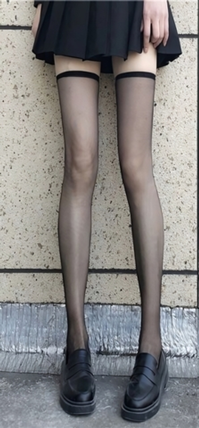 Классические черные капроновые чулки ROSYLAND One Size (40-44) (Цвет: черный)