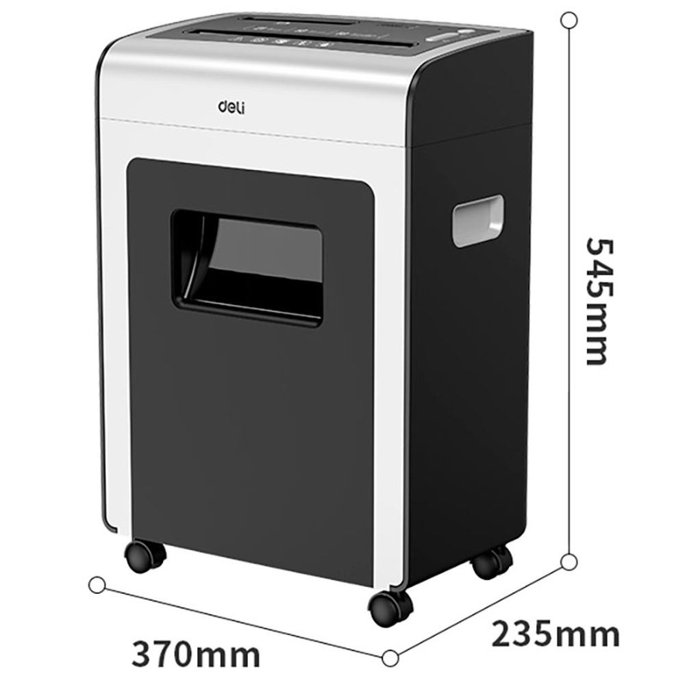 Шредер Deli, 4 уровень секретности (3х15мм), 10 листов, 21 литр