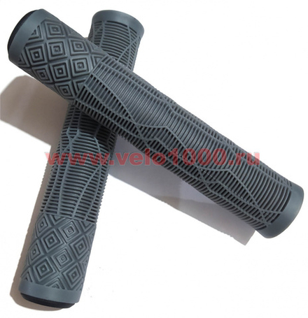 Грипсы без фланца, 166мм, серые, SOFT, заглушки с VLX лого, без уп.VLX-G53 GR