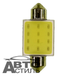 Светодиод 12V T11x36  COB WHITE 12CHIP   (салон) шт Y0008-36