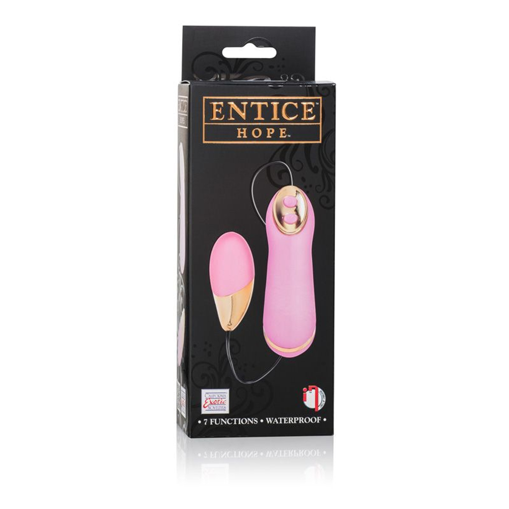 Розовое виброяйцо Entice Hope (Цвет: розовый)