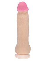 Реалистичный фаллоимитатор на присоске в упаковке-плёнке - 23 см. (Цвет: телесный)