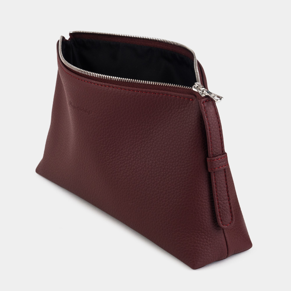 Косметичка Comete из кожи теленка, бордового цвета