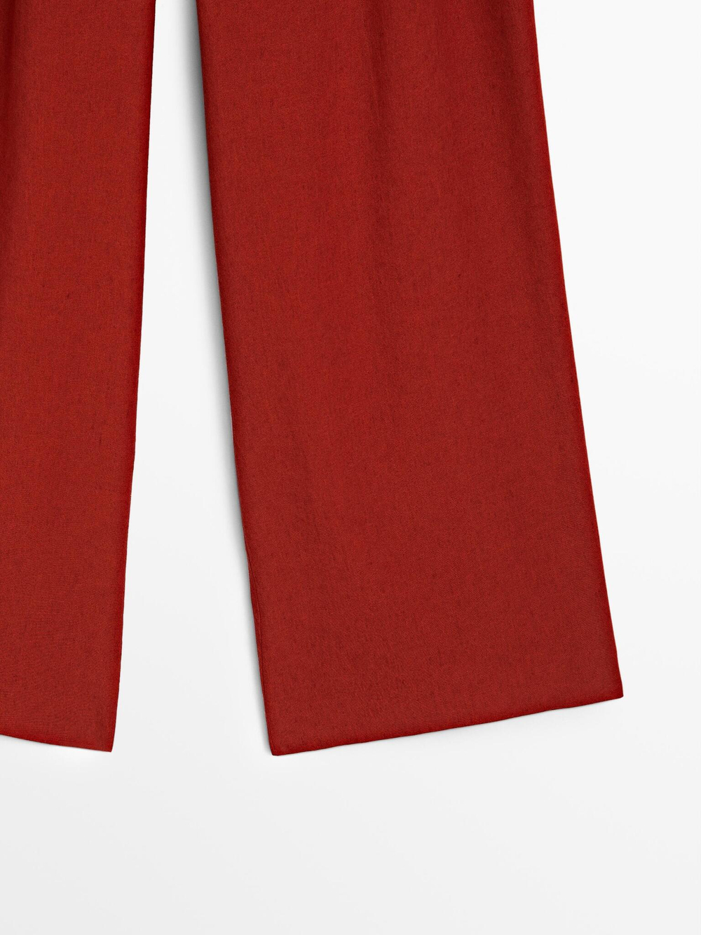 Massimo Dutti Брюки прямого кроя с двойными защипами, красный