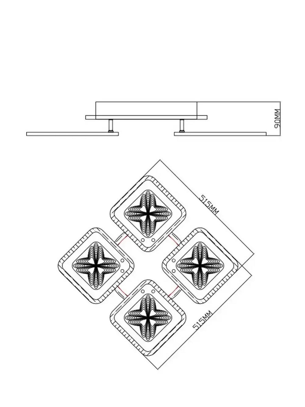 Люстра потолочная QUARDO LED*118W