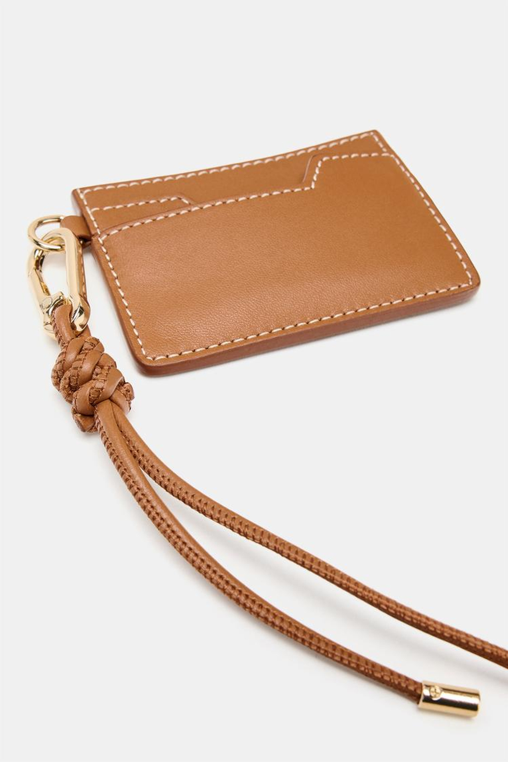 ZARA КОЖАНЫЙ КОШЕЛЕК-КАРТХОЛДЕР, КОРИЧНЕВЫЙ