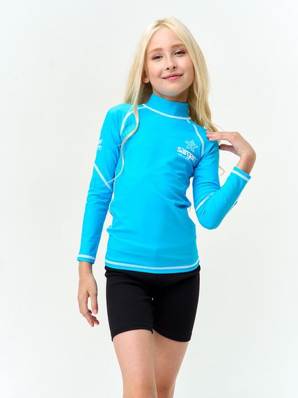 Футболка рашгард лонгслив Sargan Агидель UPF 50+  детская голубая