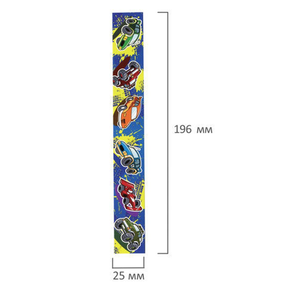 Закладки для книг с магнитом МАШИНЫ, набор 6 шт., блестки, ЮНЛАНДИЯ, 129619