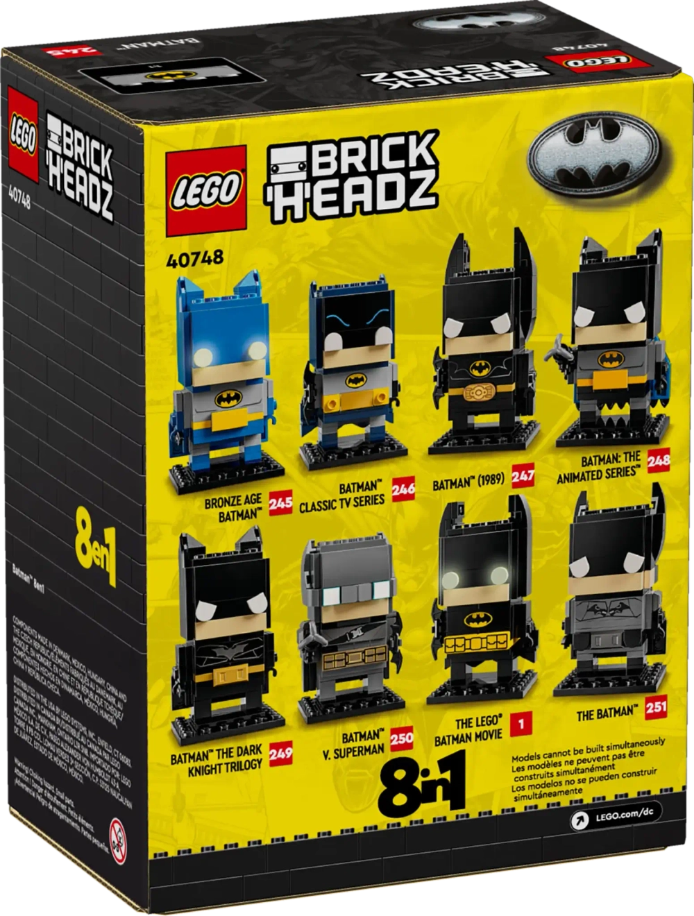 Конструктор LEGO BrickHeadz Batman 40748 Фигурка Бэтмена 8в1