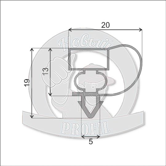 Уплотнитель для холодильного шкафа UBC ICE STREAM Sline 350 размер 1730*570 мм (004) чёрный