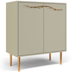 Комод Арт Колор matte Стайл Голд с 2 полками Серый шелк матовый