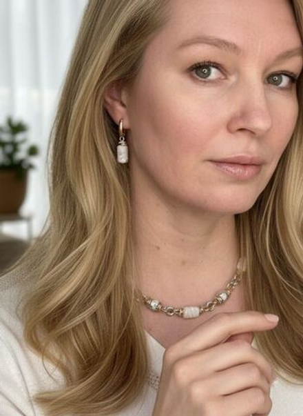 Комплект колье и серьги муранское стекло