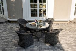 "Равенна" обеденная группа плетеная, цвет графит