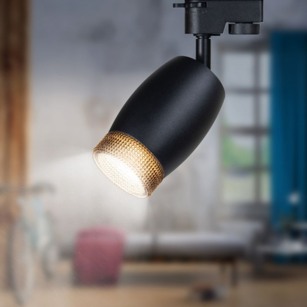 Трековый светильник однофазный ЭРА TR51 - GU10 BK под лампу GU10 матовый черный | Однофазные светильники под лампу