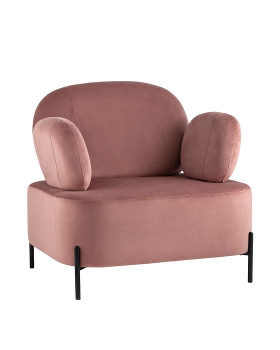 Кресло Кэнди с подлокотниками велюр пыльно-розовый Stool Group