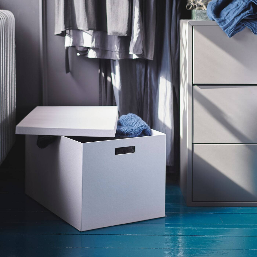 IKEA TJENA  (ИКЕА ТЙЕНА)  -  Контейнер с крышкой, белый, 35x50x30 см