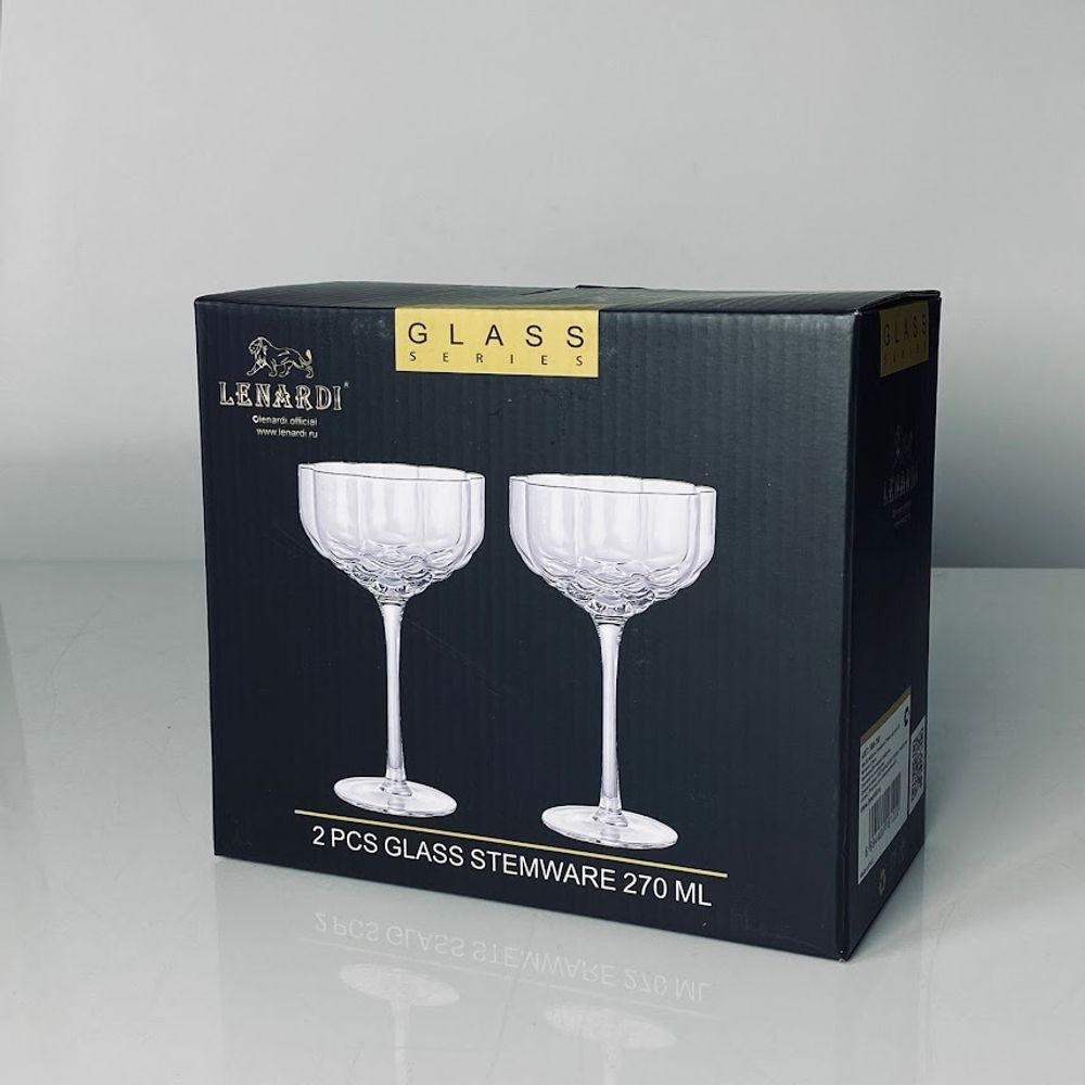 Lenardi 588-702 Набор из 2 бокалов для мартини 270мл в под.уп.(х12)Стекло