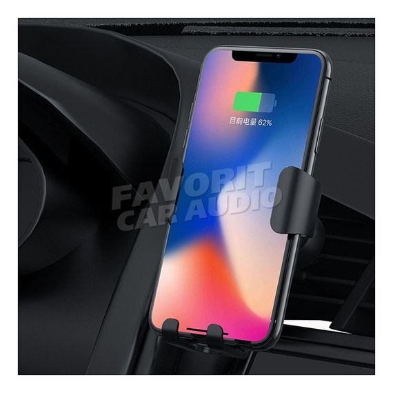 Держатель Remax RM-C38 воздуховод шарнир бесп. зарядка Qi чёрный