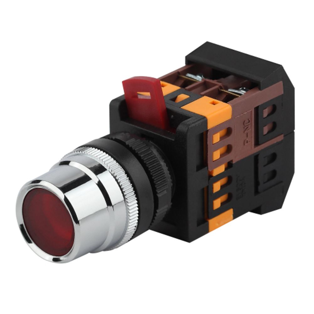 Кнопка ЭРА BBT10-ABLF-K04E ABLF-22 красный d22мм неон 240В 1з+1р | Электротовары
