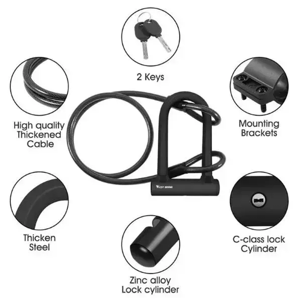 Замок велосипедный West biking, YP0705059