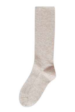 Носки в рубчик длинные с добавлением шерсти Бежевый