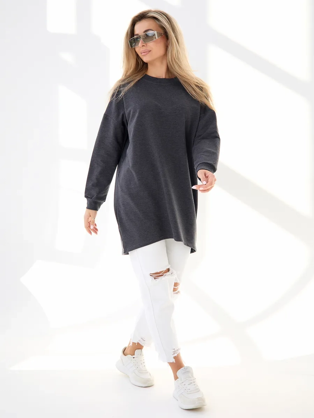 Кофта оверсайз больших размеров теплая свитшот