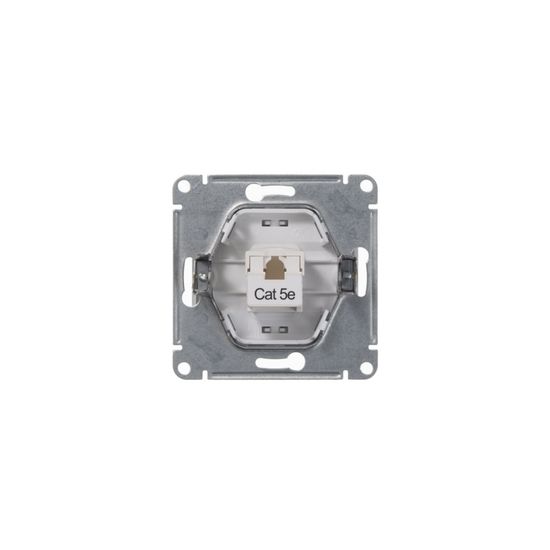 Розетка компьютерная 1-м СП Glossa RJ45 кат.5E механизм бел. SE GSL000181K