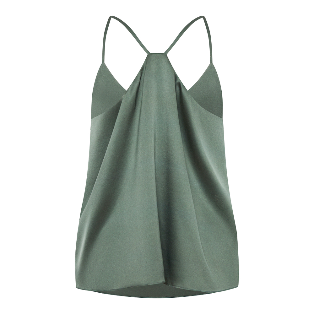 Топ шелковый на подкладке Mollen нефритовый