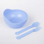 1886886 Набор детской посуды, 3 предмета: миска 250 мл, ложка, вилка, от 5 мес., цвета МИКС