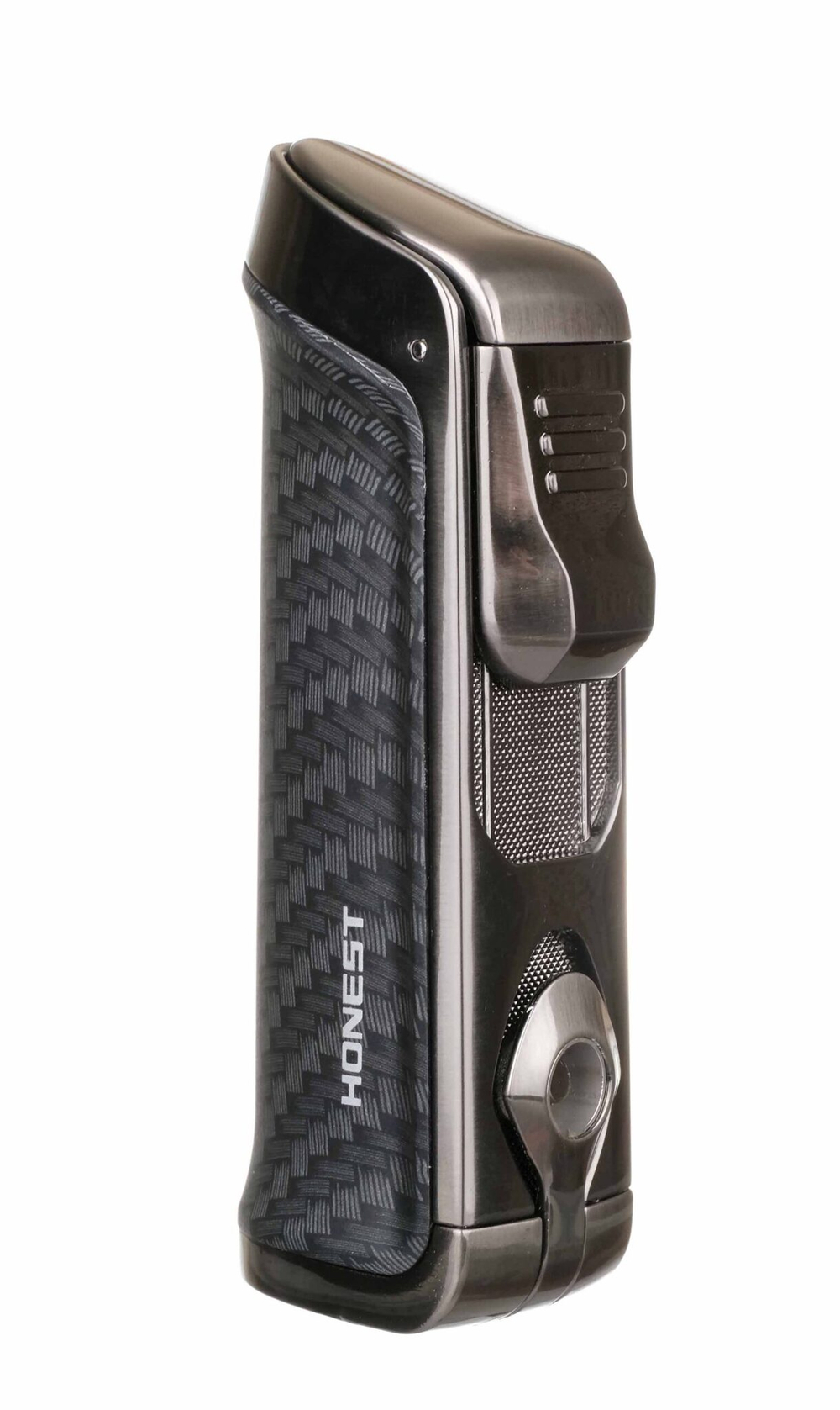 Зажигалка сигарная Honest, тройное пламя, с пробойником, карбон 787-Carbon