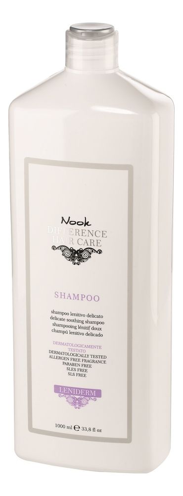 Nook   Шампунь успокаивающий для чувствительной кожи головы Ph 5,5 - Leniderm Shampoo, 1000 мл