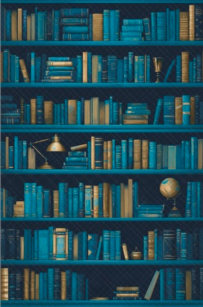 Библиотека синяя №1 (150-220 см)- фон неопреновый