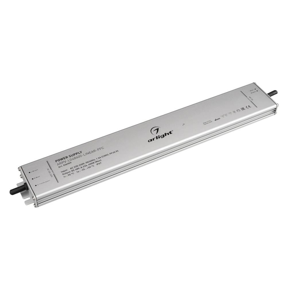 Блок питания ARPV-LG48400-LINEAR-PFC (48V, 8.33A, 400W) (Arlight, IP67 Металл, 5 лет) 036959
