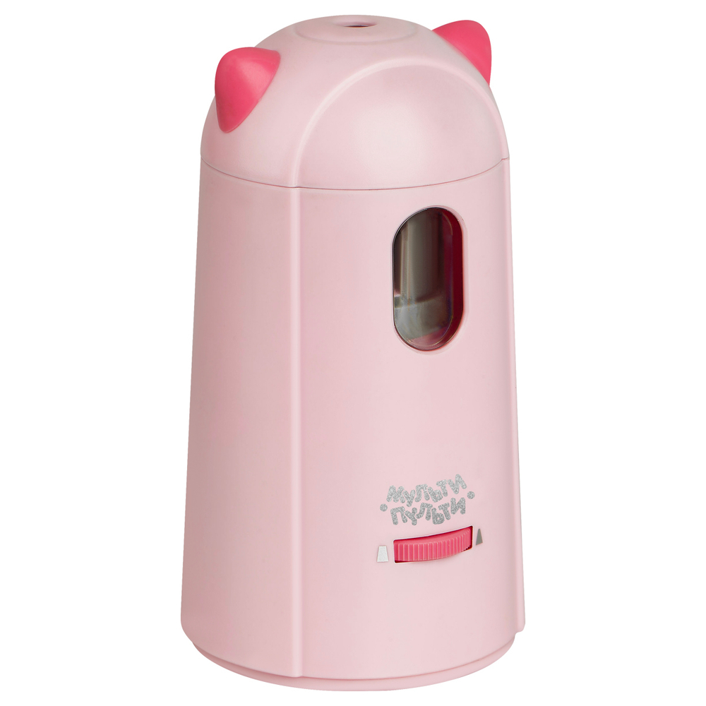 Точилка электрическая детская Мульти-Пульти "Котенок" 1 отверстие, с контейнером, сеть/батарейки, картон. упаковка ES_56519