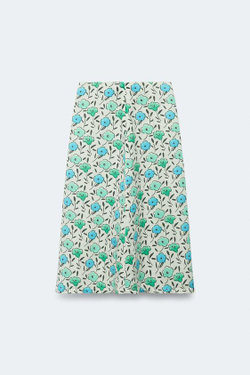 ZARA ЮБКА МИДИ ИЗ ЛЬНЯНОЙ СМЕСИ С ЦВЕТОЧНЫМ ПРИНТОМ - LIMITED EDITION, С ПРИНТОМ
