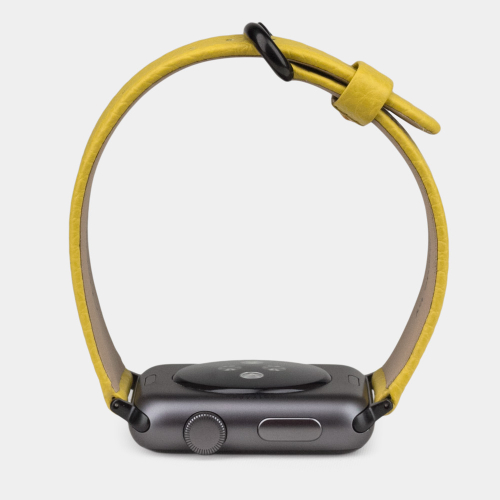 Ремешок для Apple Watch 44/45/46 mm из кожи теленка, желтого цвета